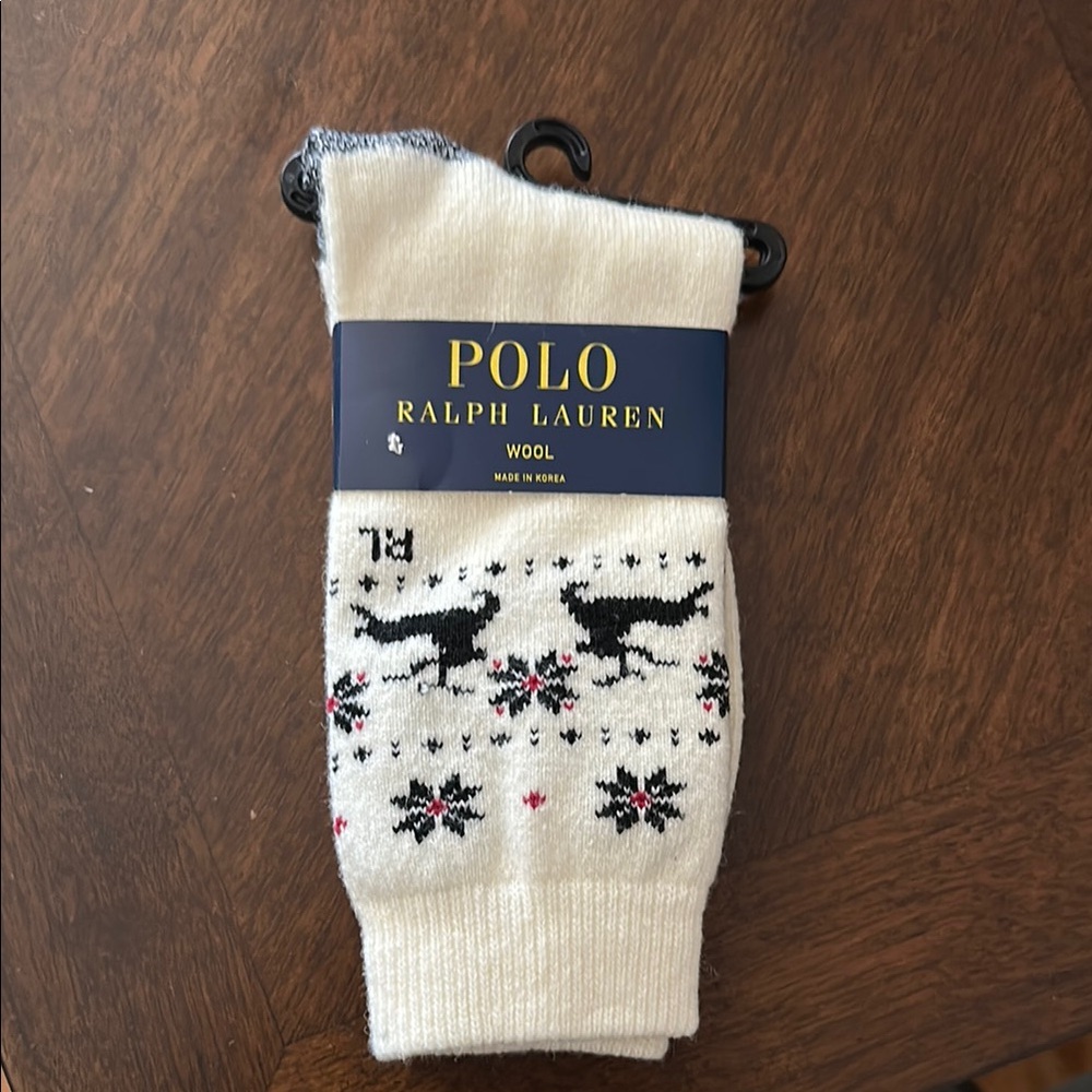 Polo by Ralph Lauren Cream and Black Wool Socks